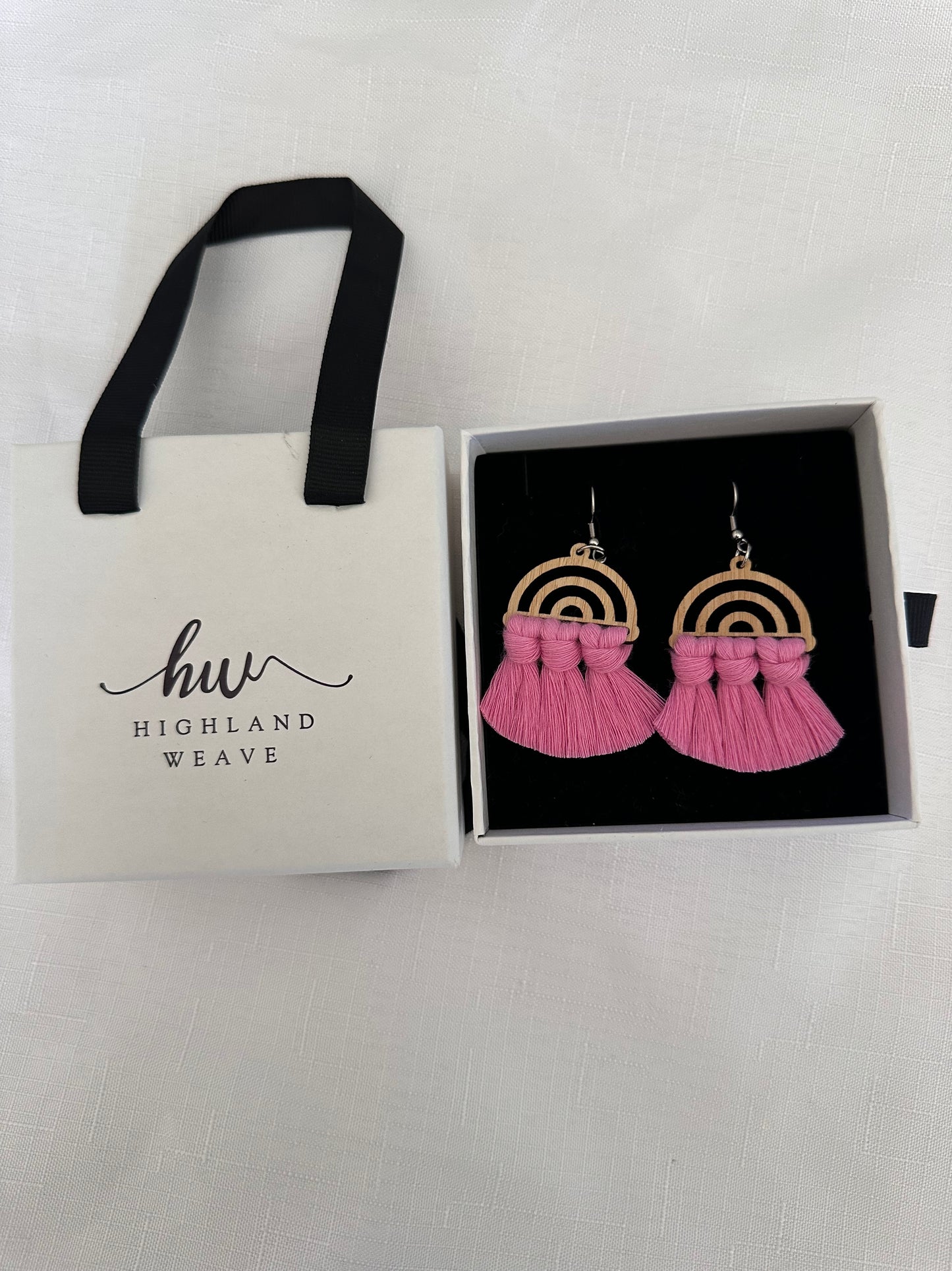 Highland Weave Earrings- Pink Rainbow