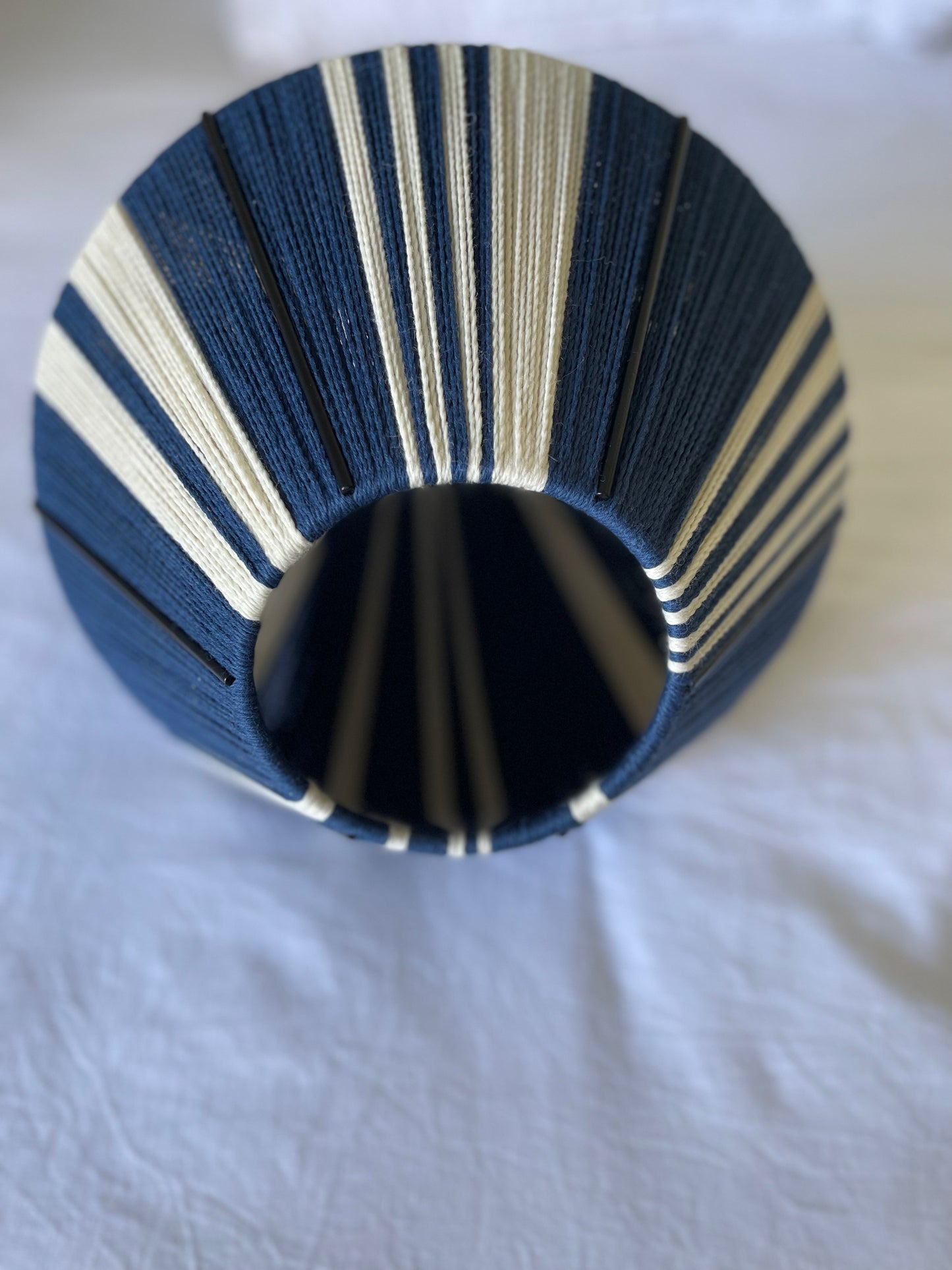 Navy & Natural Woollen Pendant Light