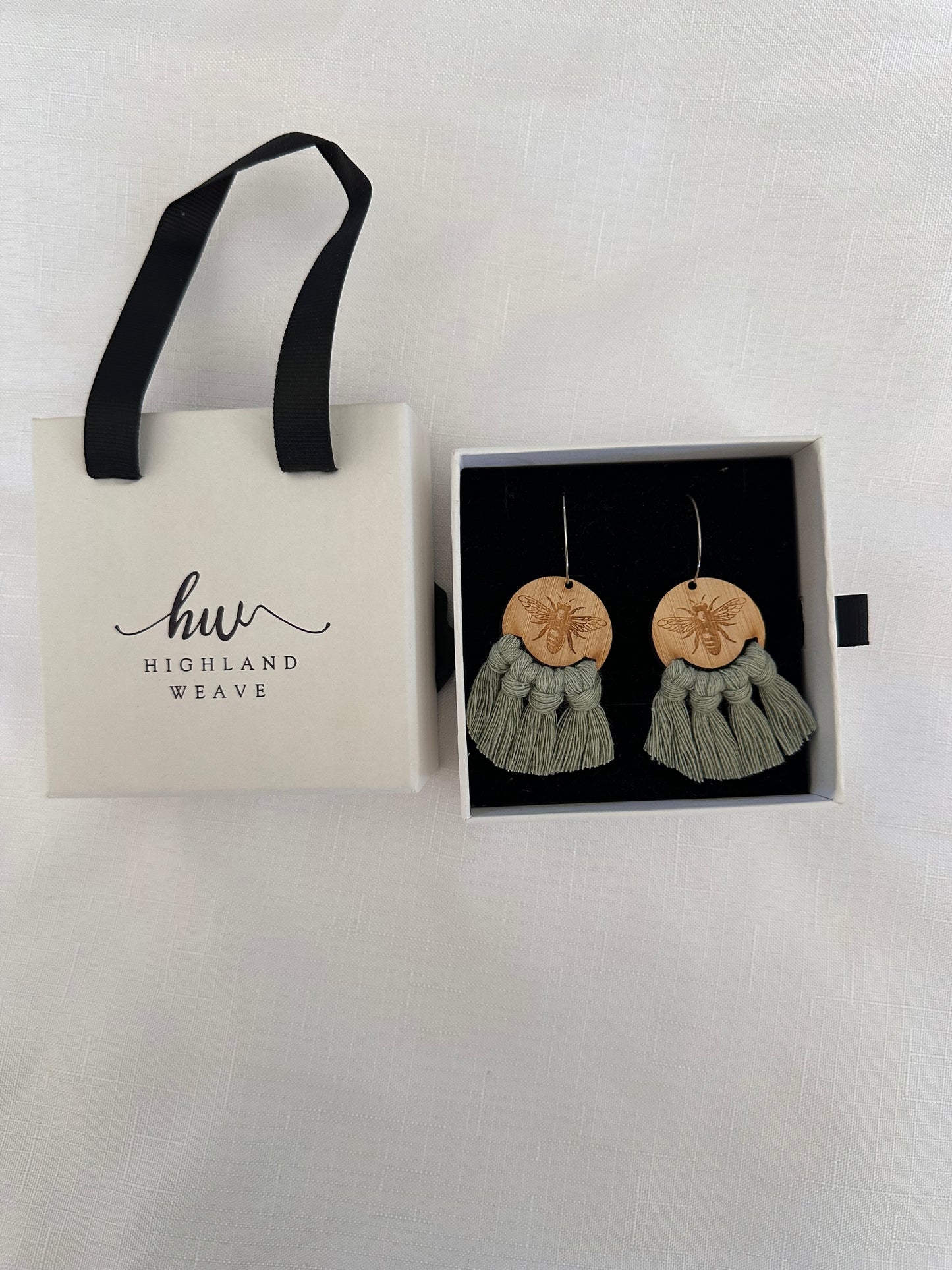 Highland Weave Earrings - Sage Bee