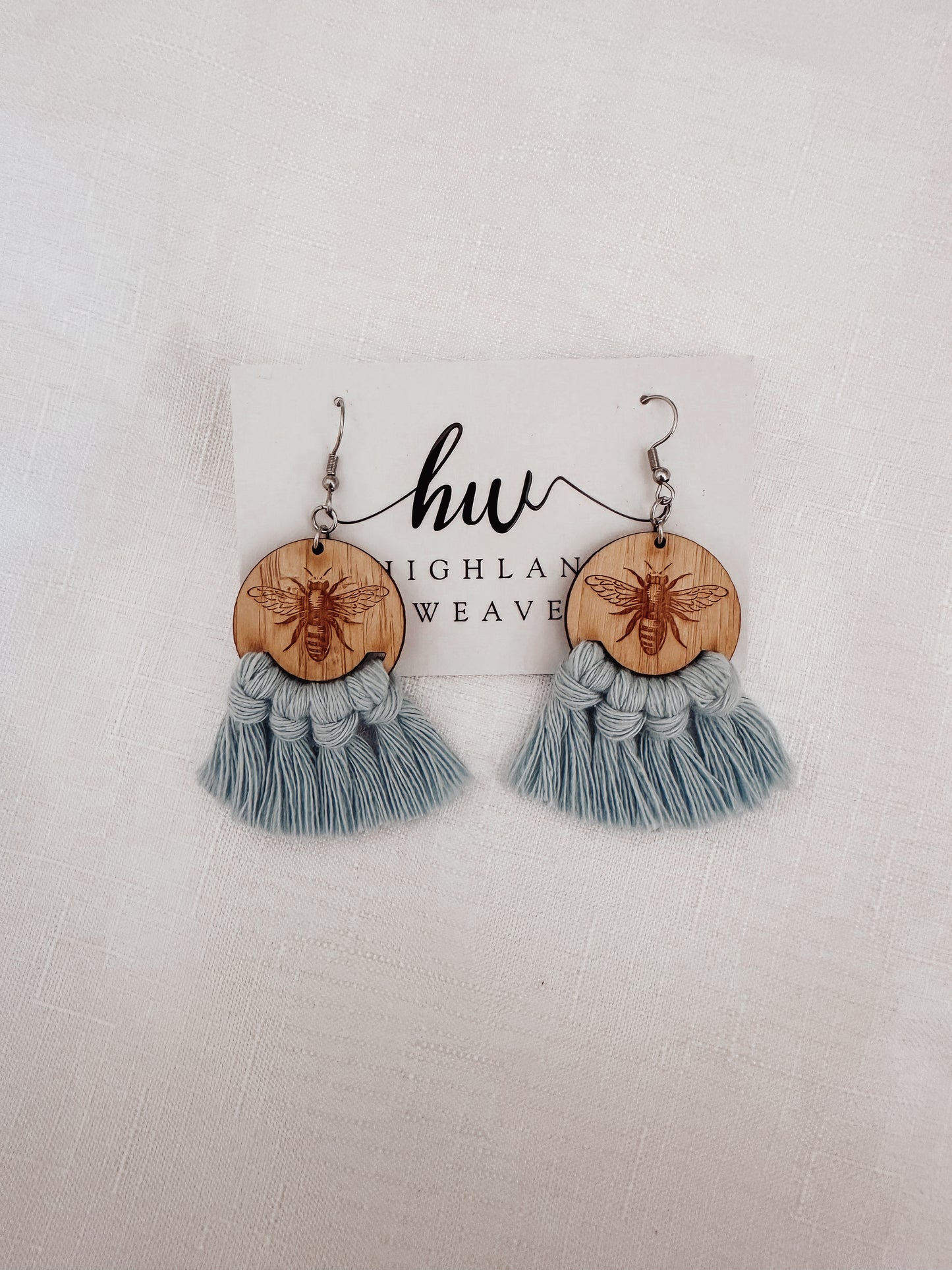 Highland Weave Earrings- Pastel Blue