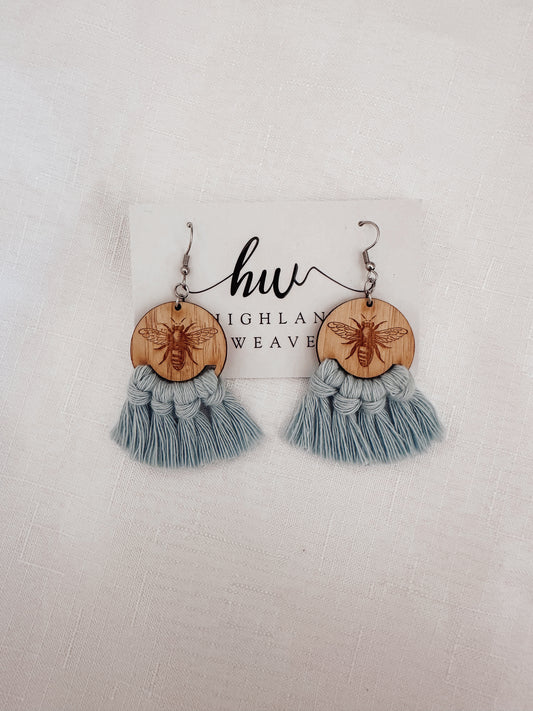 Highland Weave Earrings- Pastel Blue