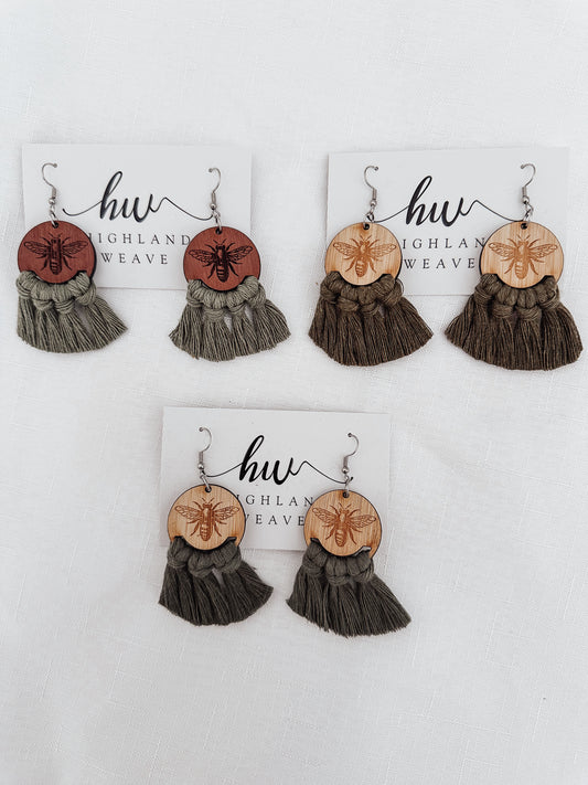 Highland Weave Earrings - Sage Bee