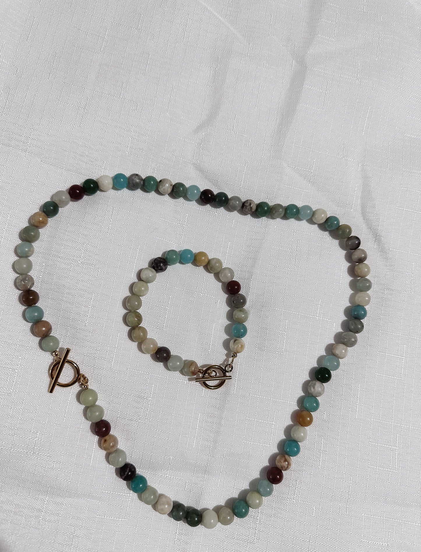 Mixed Amazonite Necklace and matching Bracelet