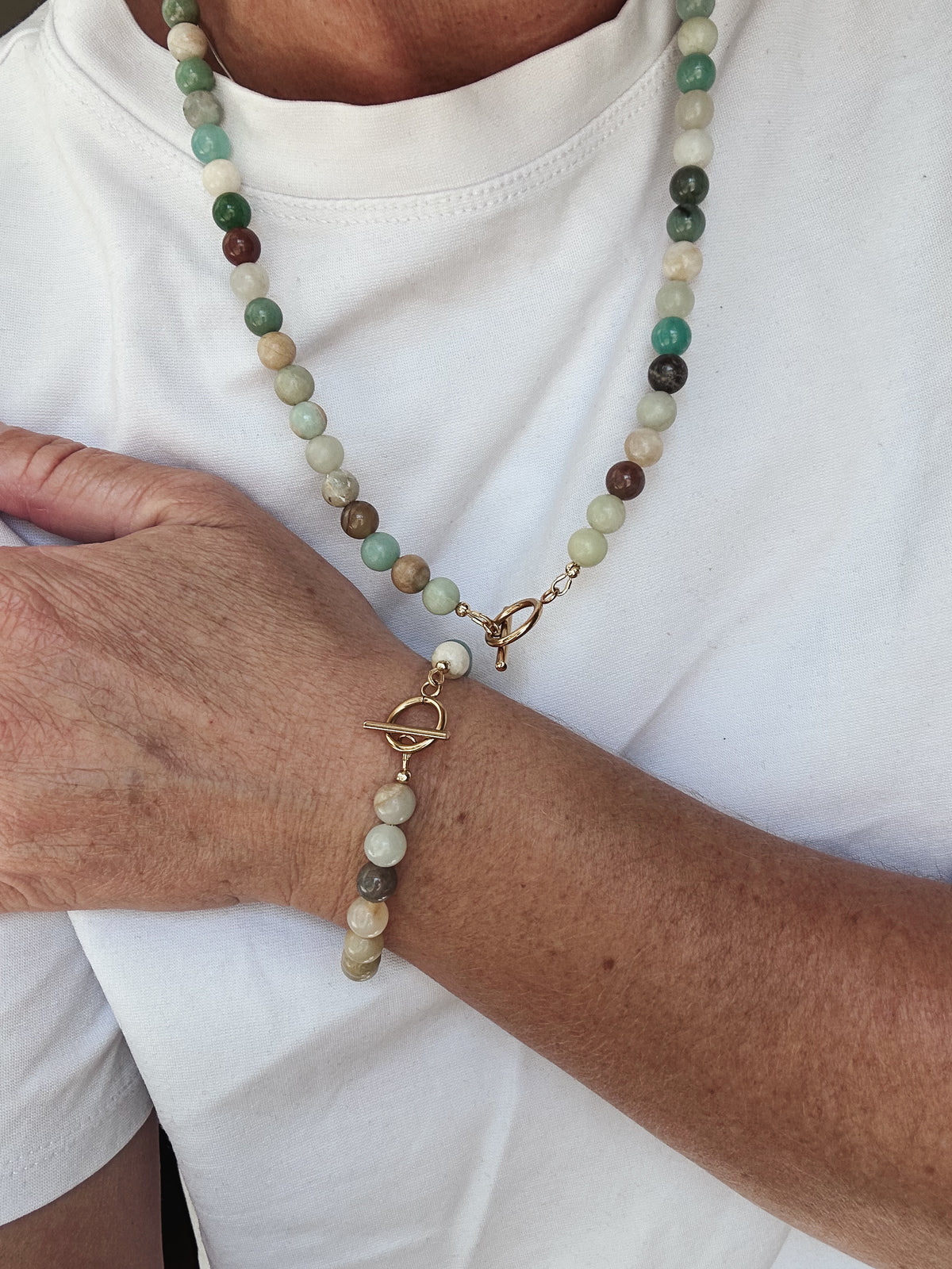 Mixed Amazonite Necklace and matching Bracelet