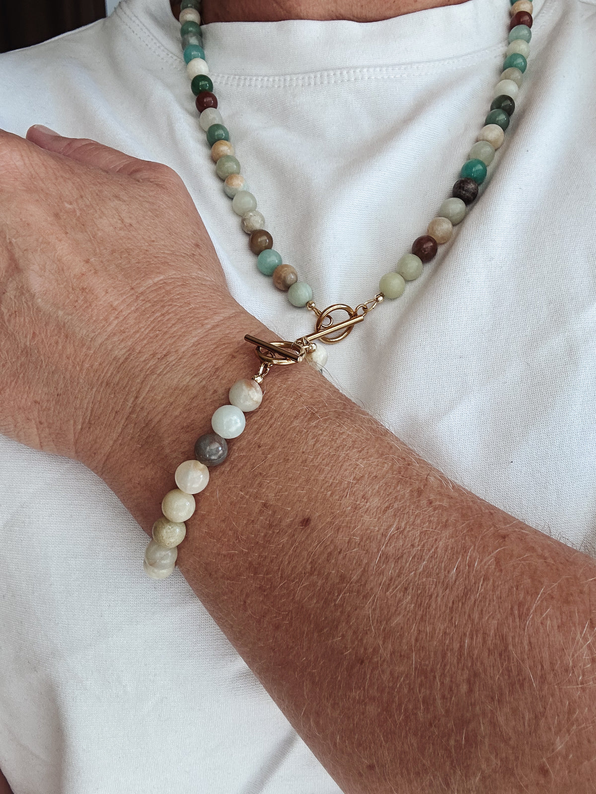 Mixed Amazonite Necklace and matching Bracelet