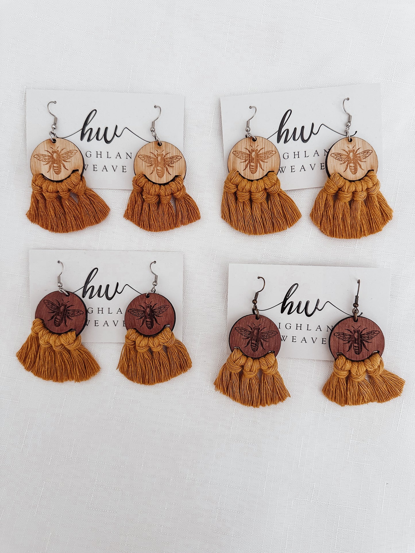 Highland Weave Earrings- Mustard Bee Art Deco