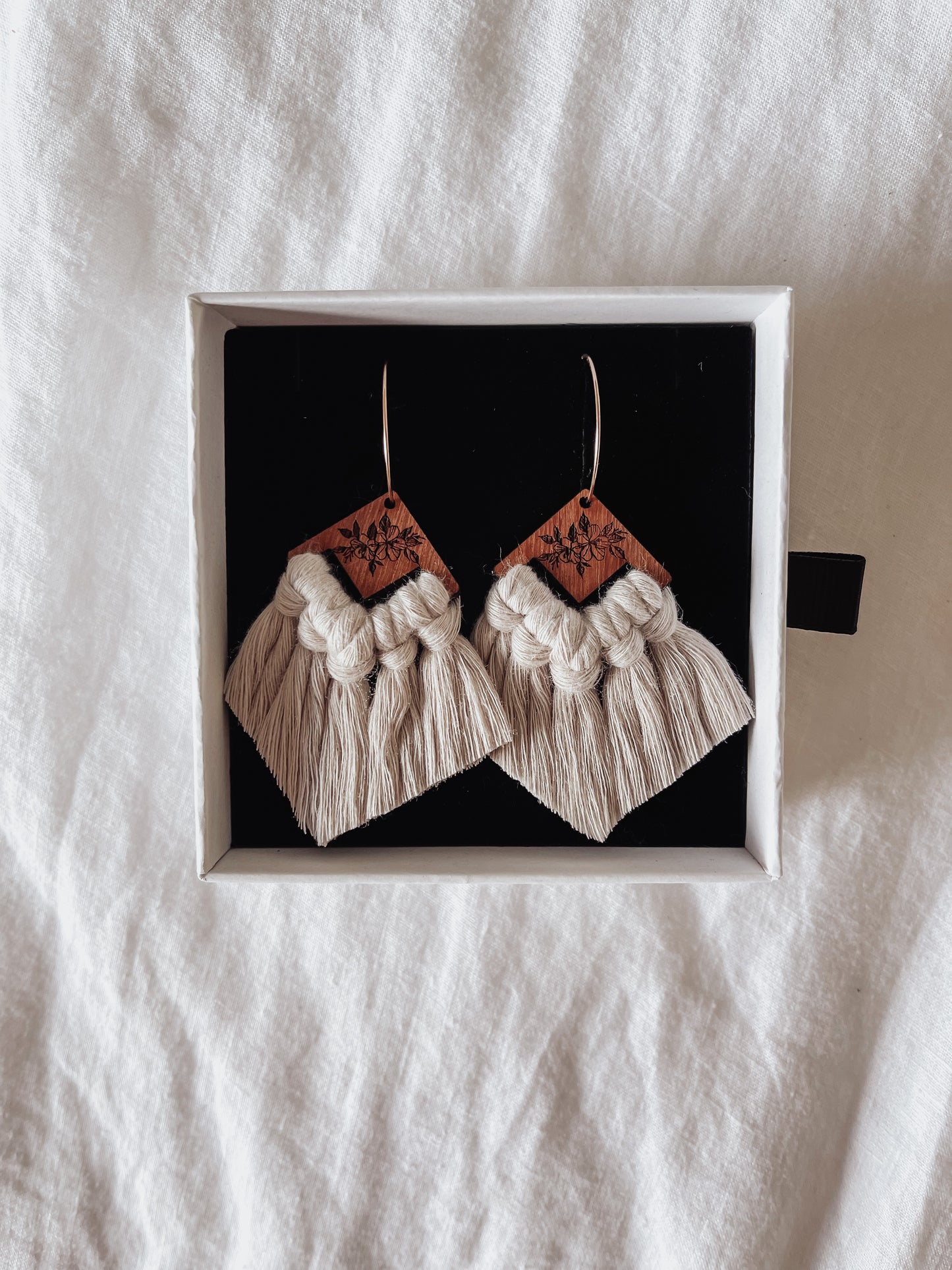 Highland Weave Earrings- Linen