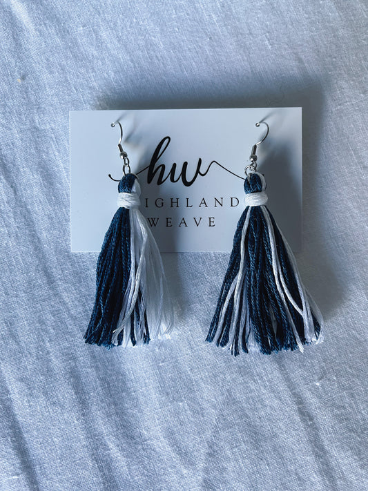 Navy and White Tassel