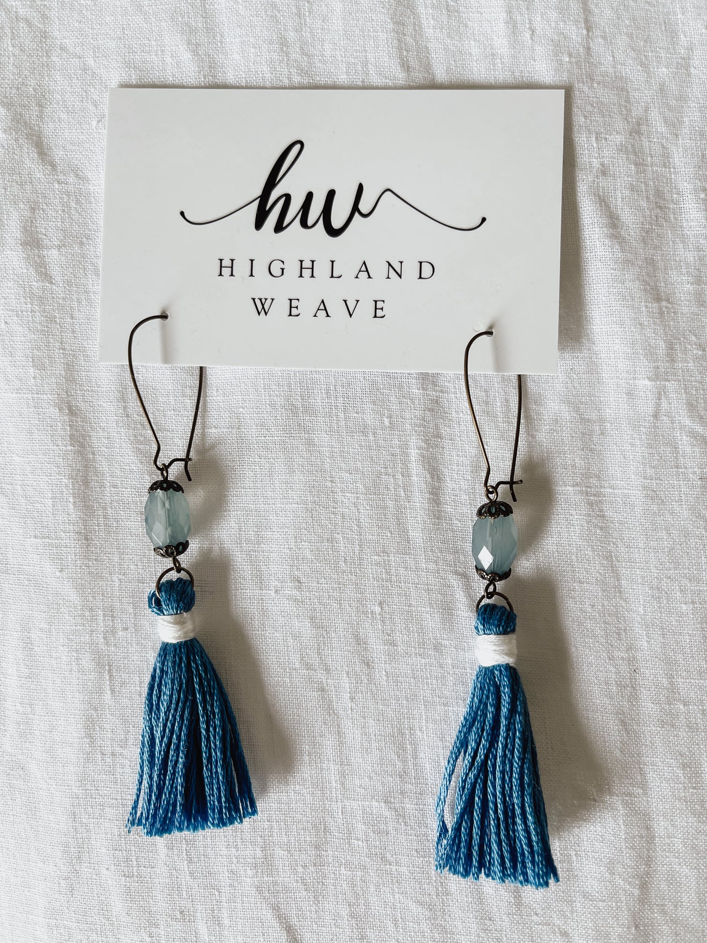 Highland Weave Earrings- Antique bronze beads