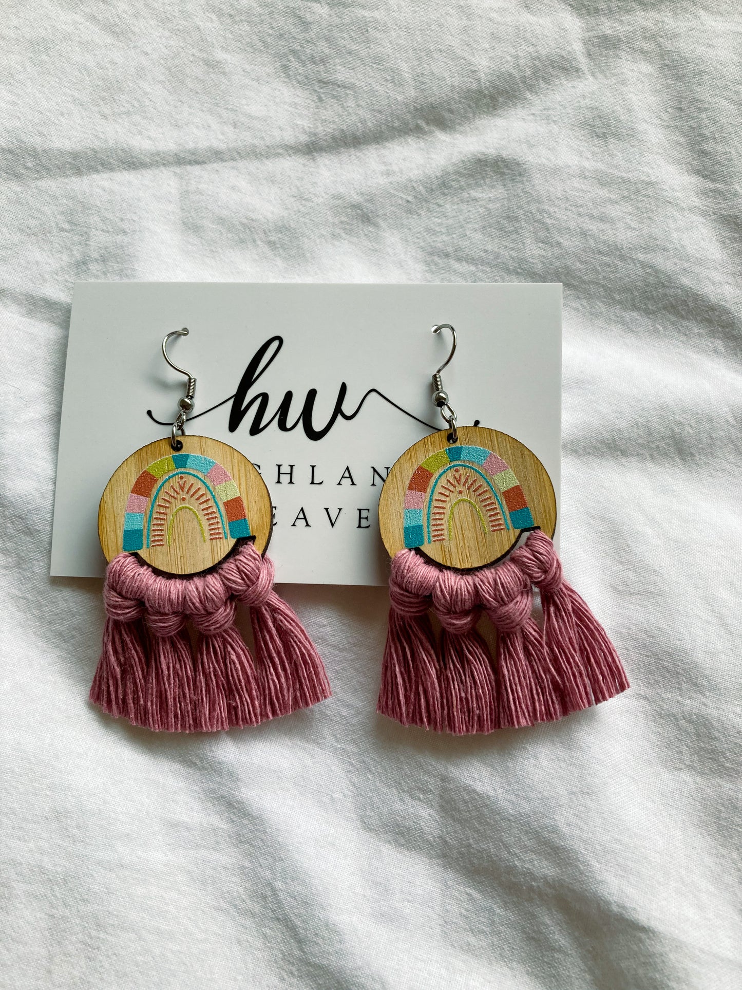 Highland Weave Earrings - Primrose Rainbow